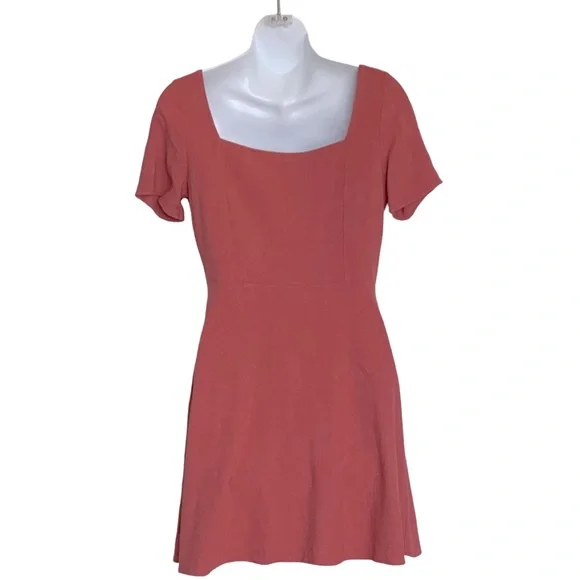 Sadie & Sage Square Neck Button Down Linen Blend Dress Sz M - Picture 4 of 7